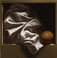 Peinture de Paul magendie en trompe l'oeil représentant un oeuf